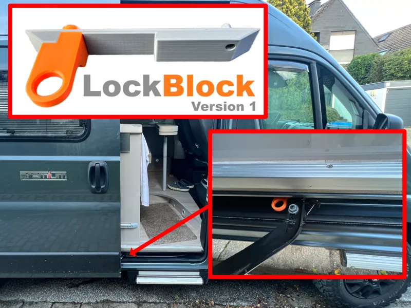 LockBlock - Mittelstopp für Fiat Ducato Schiebetür