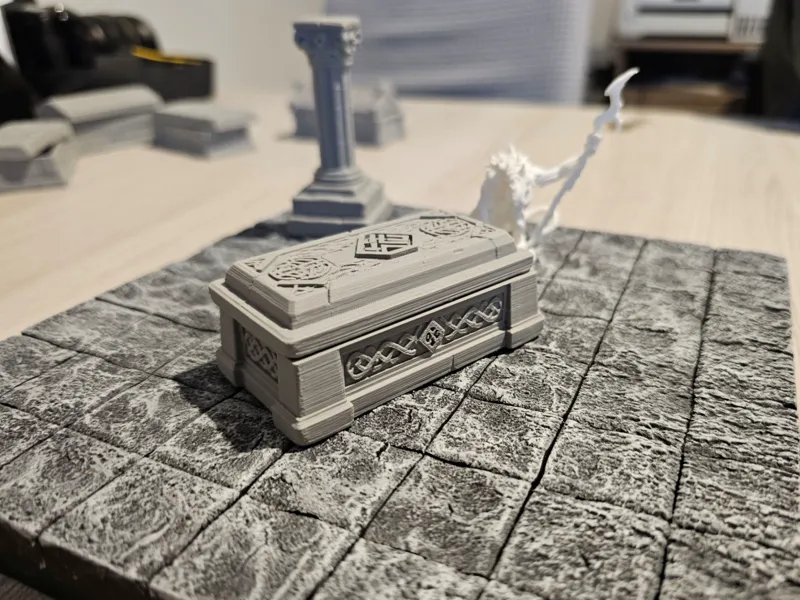 Opening Stone Sarcophagus (DnD / Tabletop Terrain)