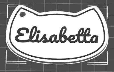 Cat keychain with the name Elisabetta