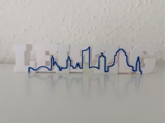 Leipzig - Schriftzug + Skyline