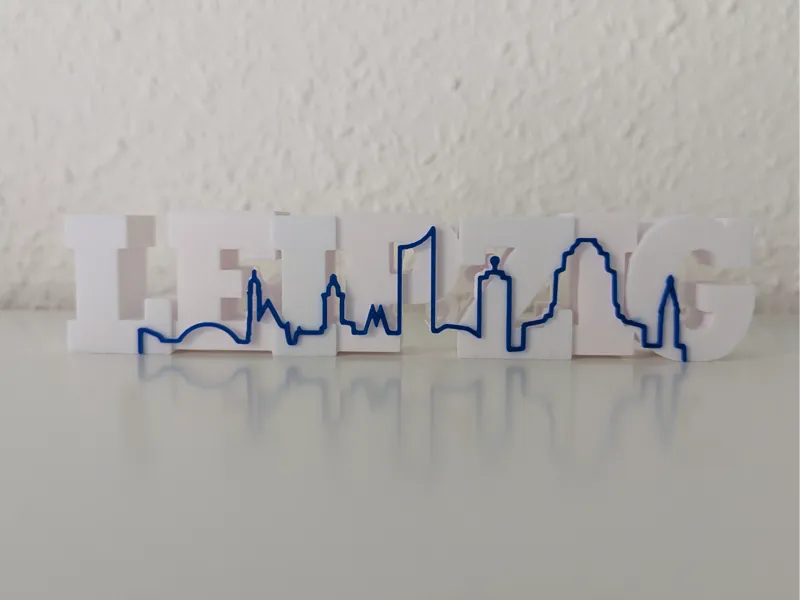 Leipzig - Schriftzug + Skyline