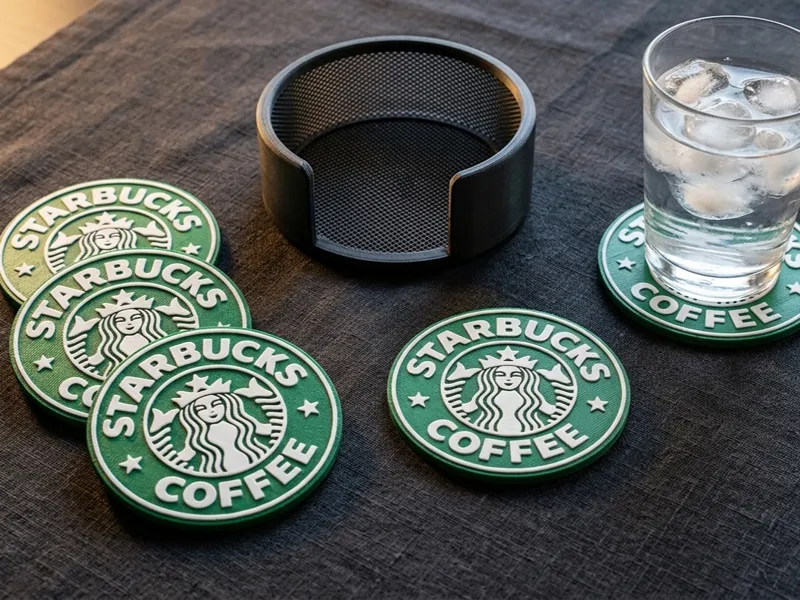 Starbucks Logo Coasters - Set with Holder