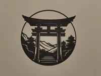 Silhouette murale porte torii — photo 1