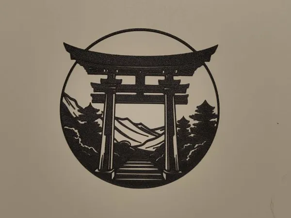 Silhouette murale porte torii