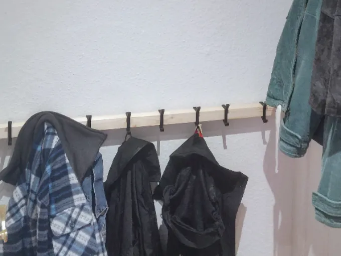 Modular No-Drill Wall-Mounted Coat Rack