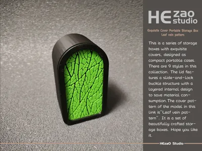 Exquisite Covered Portable Storage Box - Leaf Vein Pattern