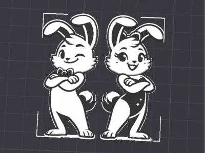 Bunny Keyring His & Hers