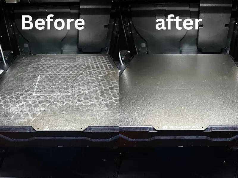 QIDI X-MAX 3 bed cleaner