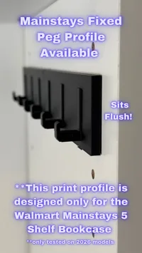 Mainstays Bookcase Only! FIXED PEGS 