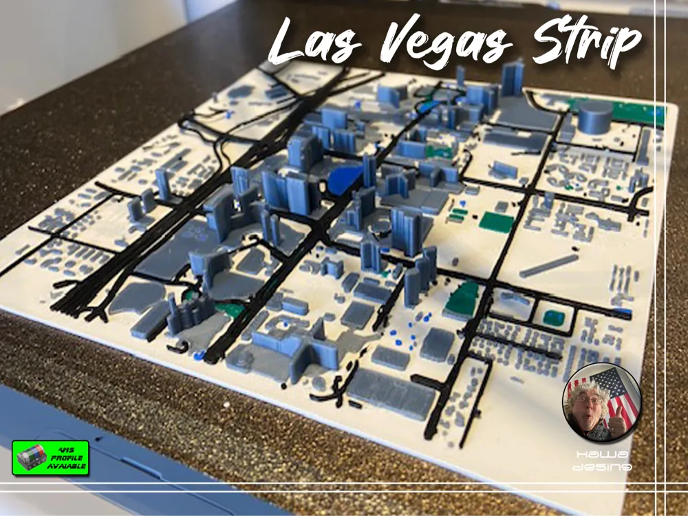 Las Vegas Strip Map by Kawa MakerWorld: Download Free 3D Models