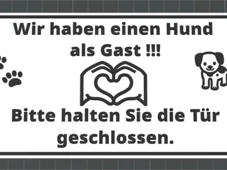 Schild Hund als Gast