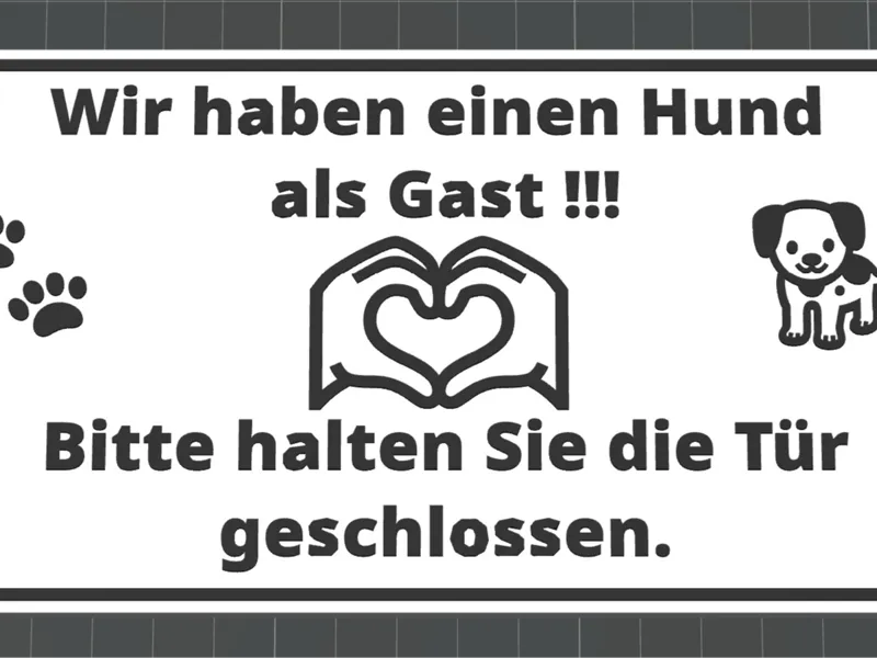 Schild Hund als Gast