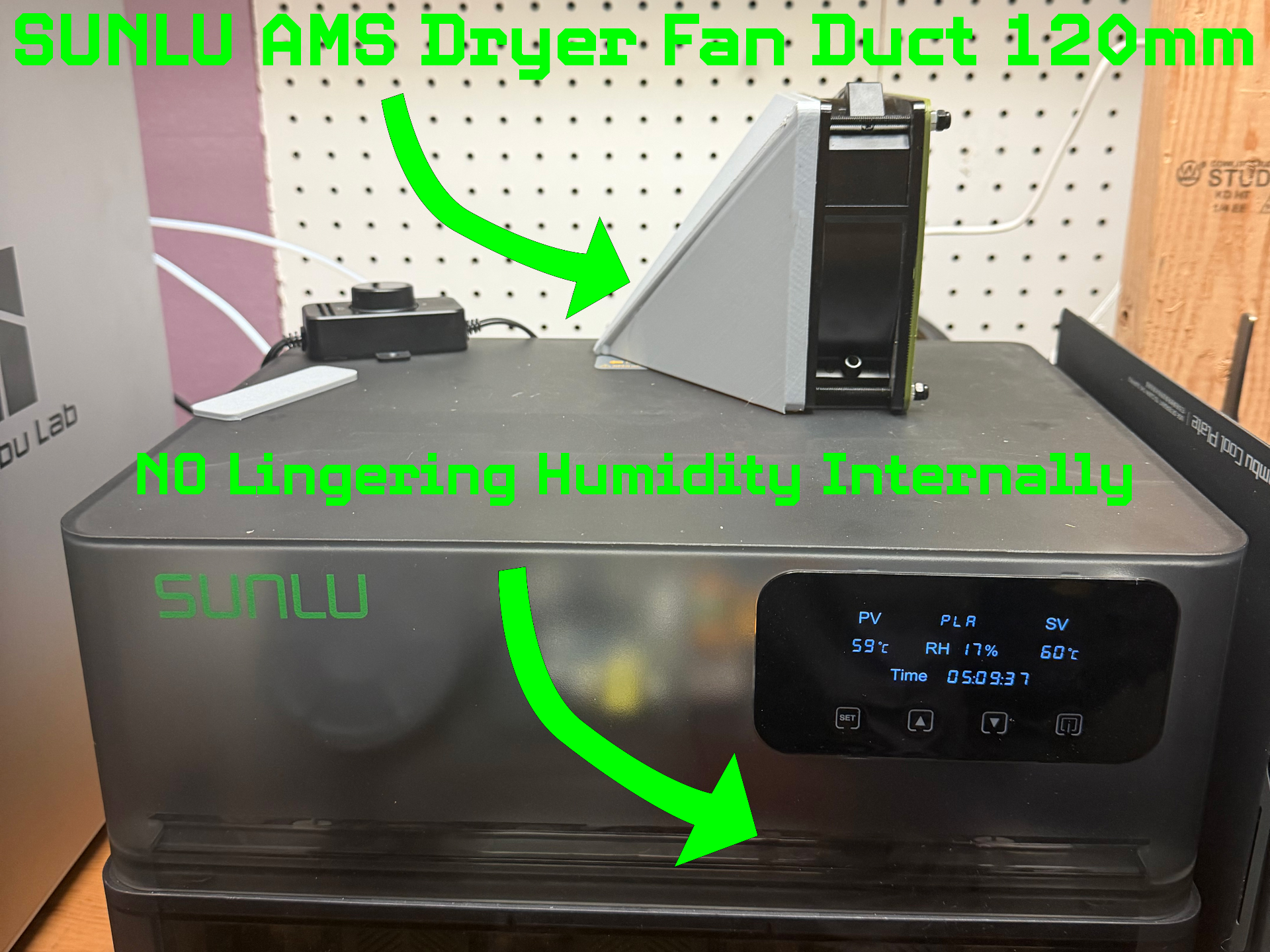Fan Duct Sunlu AMS Filament Dryer 120mm Fan