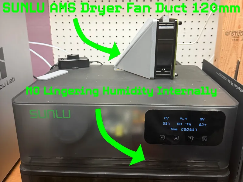 Fan Duct Sunlu AMS Filament Dryer 120mm Fan
