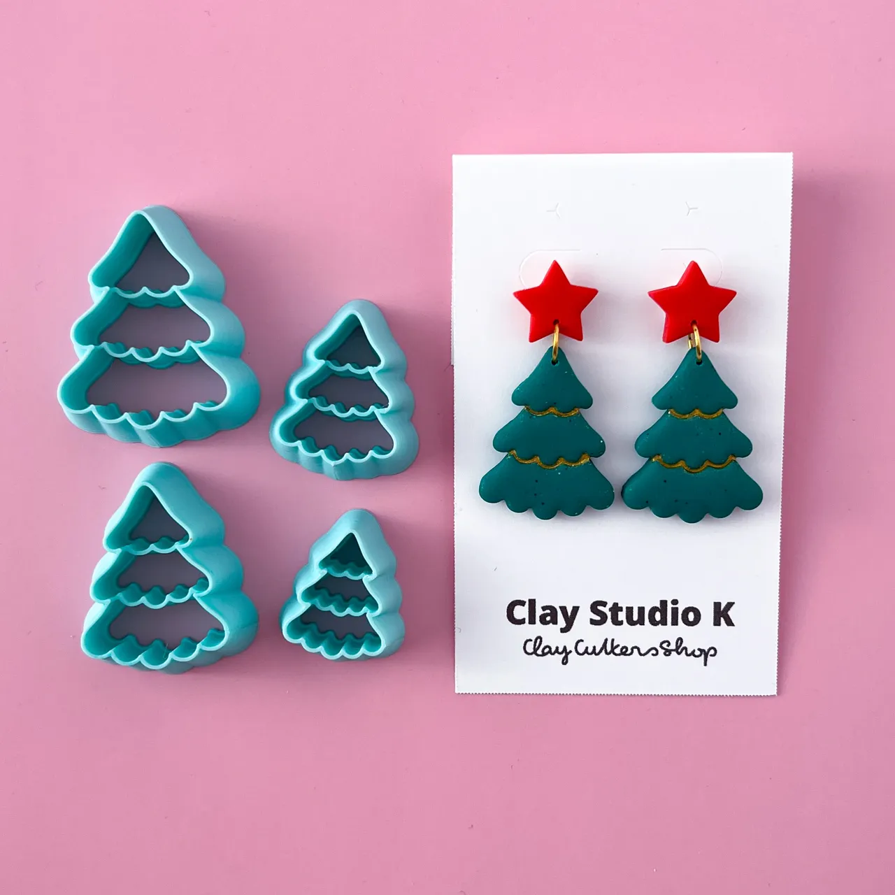 Christmas Tree-shaped Clay Cutter for Earring view 3