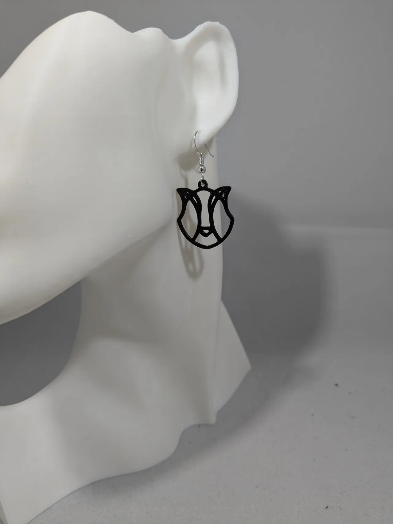 Racoon earrings view 3
