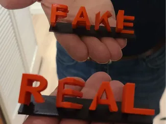 Spiegel-Text "REAL" und "FAKE"