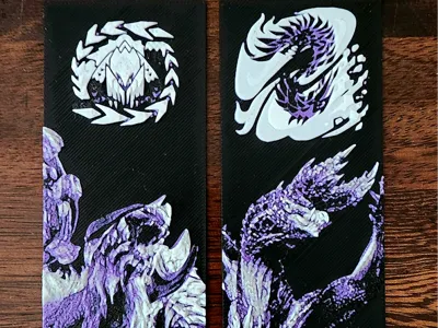 Alatreon and Arkveld Bookmarks MHW Colored V1