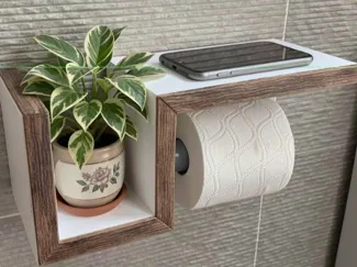 Modern Toilet Paper Holder with Phone Shelf