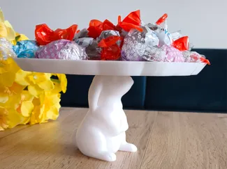 Foldable Rabbit-Supported Platter - Easter Decor