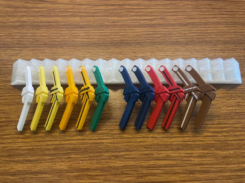 Martial Art Belts and Rack