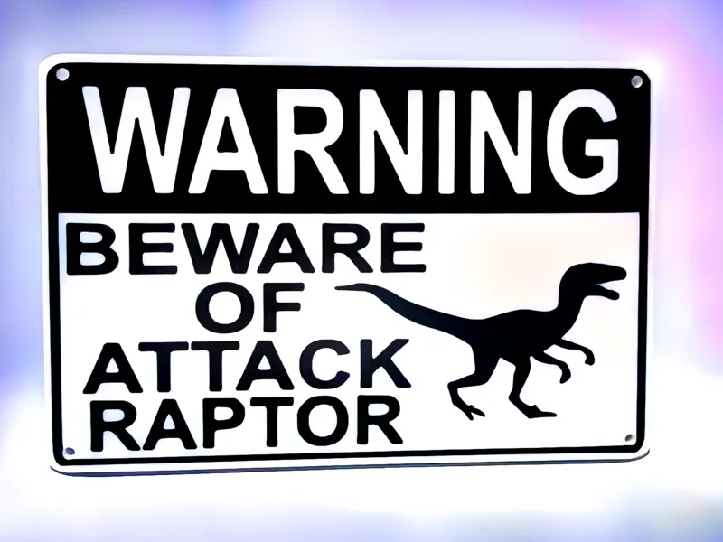 Attack Raptor Warning Sign