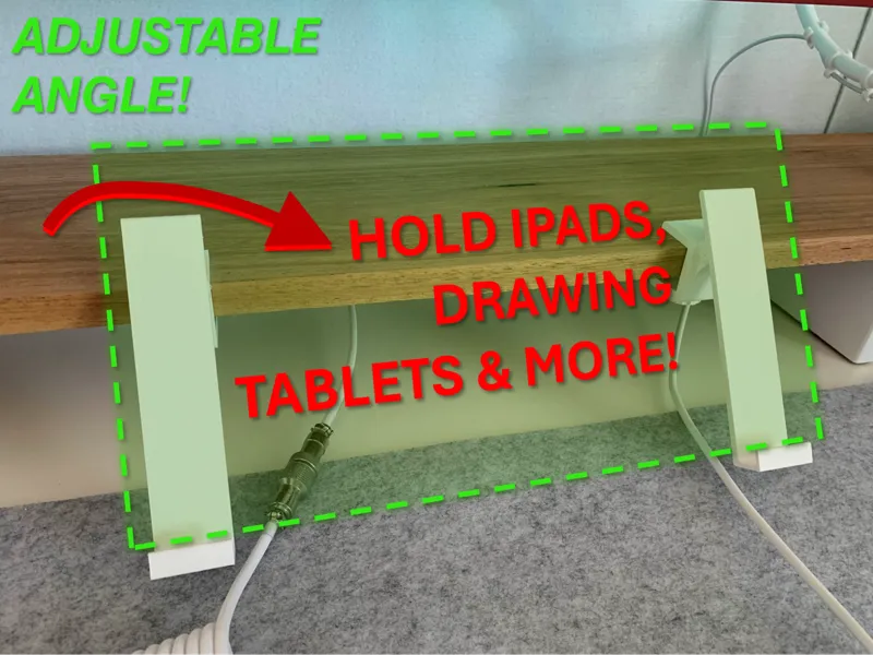 Adjustable Tablet Holder for Desk Shelfs/Risers
