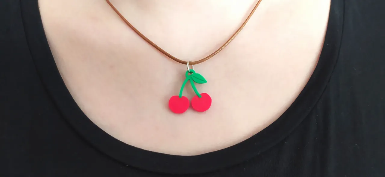 Cute Cherry Charm - Earrings, Keychain & Necklace view 3