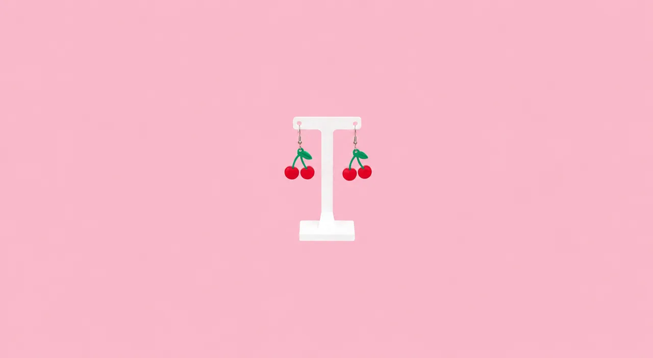 Cute Cherry Charm - Earrings, Keychain & Necklace view 2