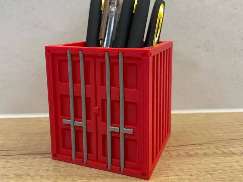 Shipping storage container pencil case / box