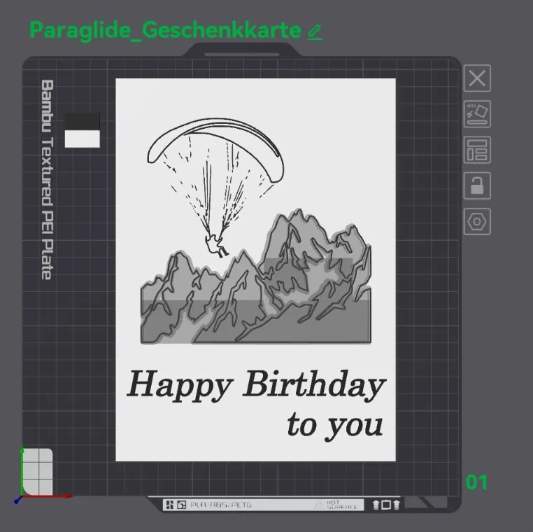 Paraglider Birthday Present Card view 3
