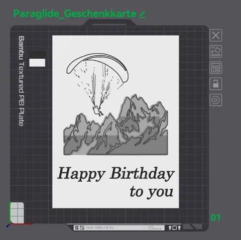 Paraglider Birthday Present Card view 3