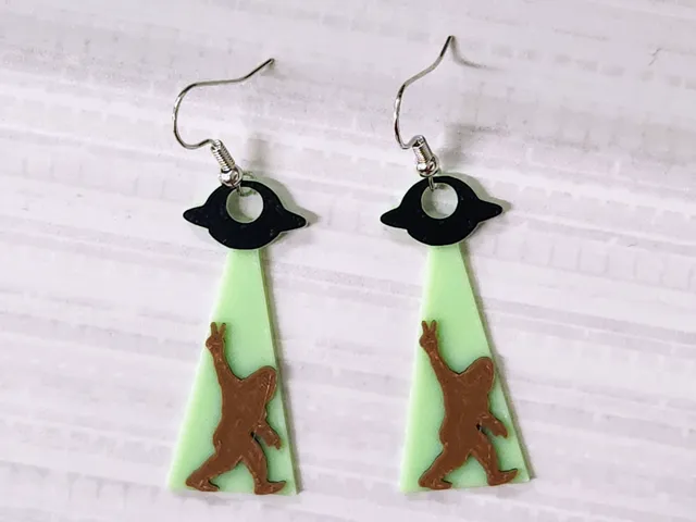 Bigfoot Abduction Earrings