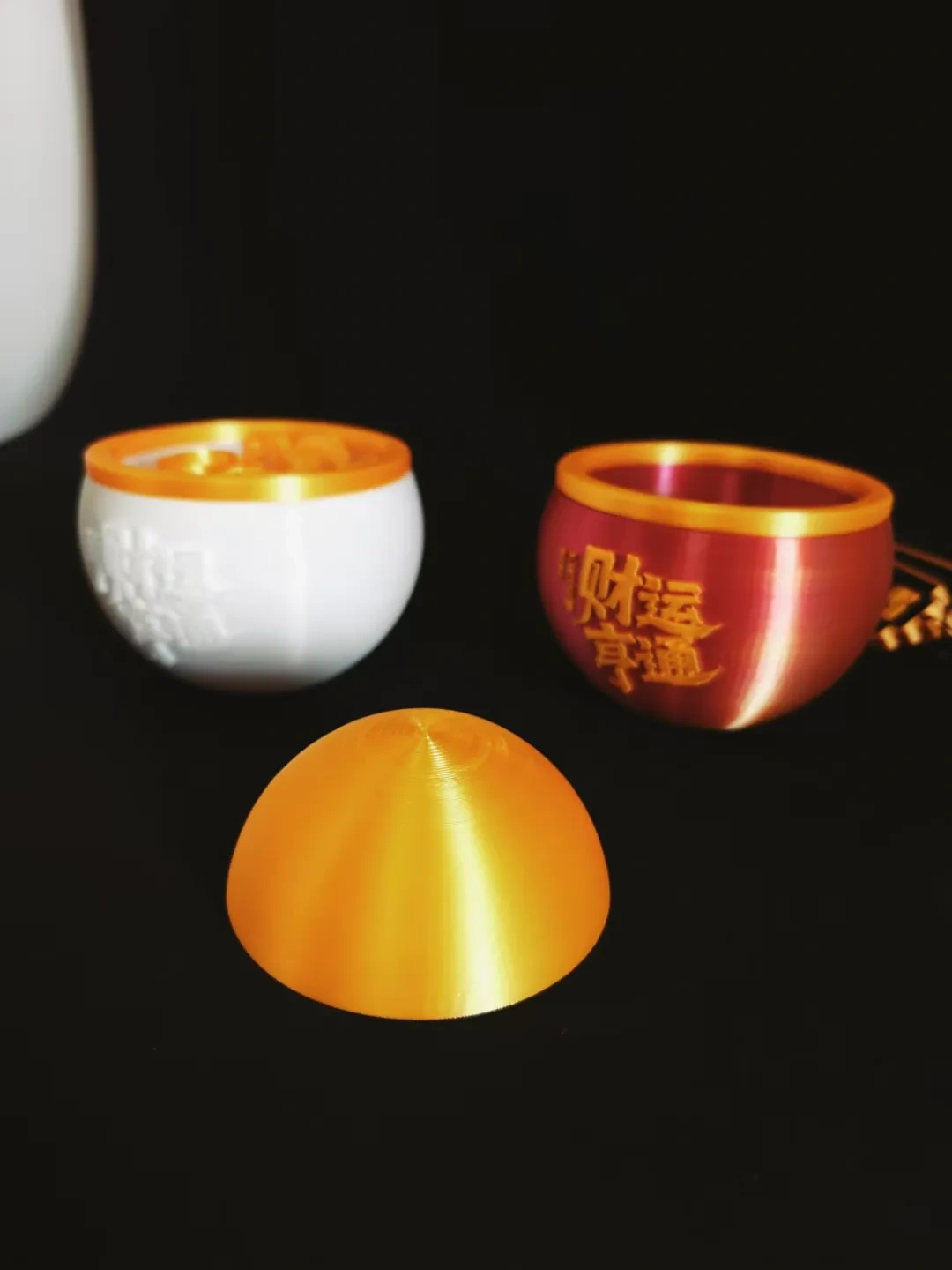 Miniatura 2 do modelo 3D 乙巳蛇年生金瓯（聚宝盆）磁吸冰箱贴组合摆件：财运亨通！