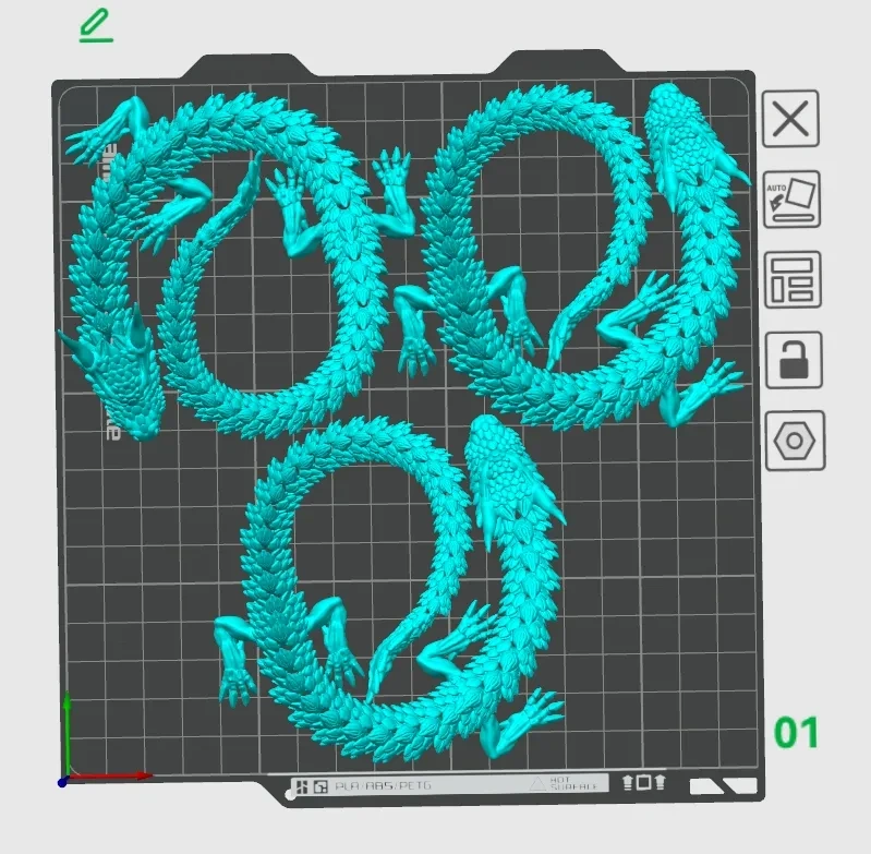 Miniatura 5 do modelo 3D 一体打印铰链可动魔龙