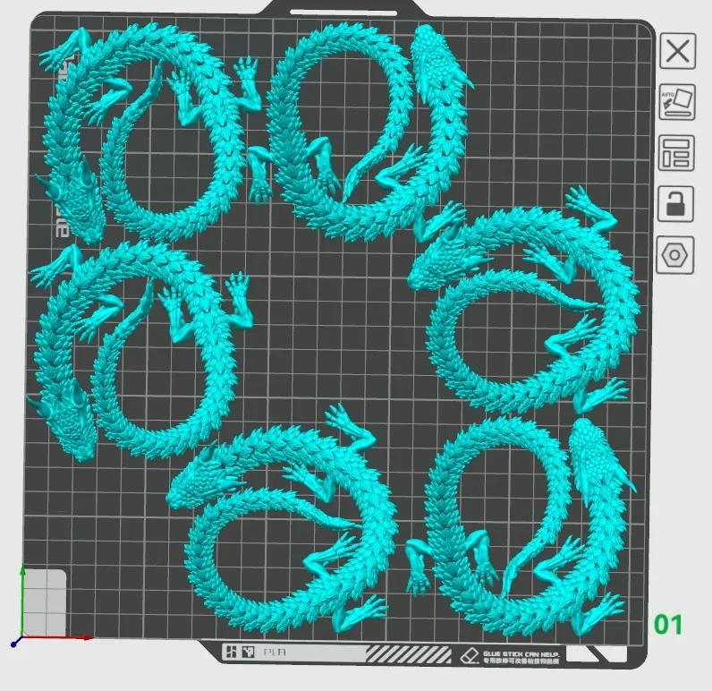 Miniatura 6 do modelo 3D 一体打印铰链可动魔龙