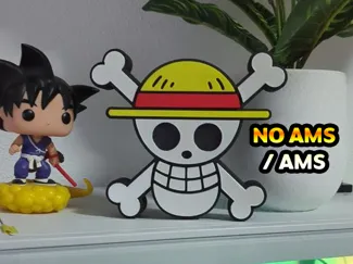 One Piece Logo Jolly Roger Luffy Skull NO AMS/AMS