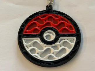 Classic Pokeball Keychain - Gyroid Pattern