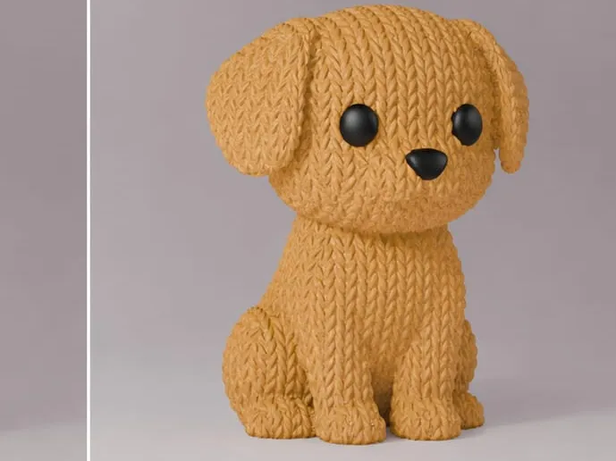 Knitted puppy 