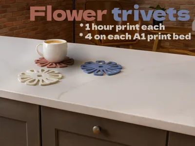 Coffee Brick Flower Trivet