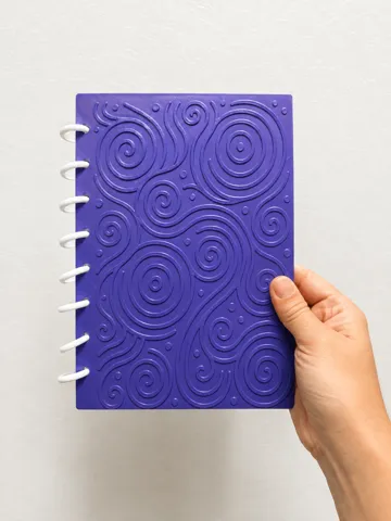 Letrero o emblema decorativo: Modern Swirl A5 Notebook | Textured Disc-Bound — vista de referencia 2