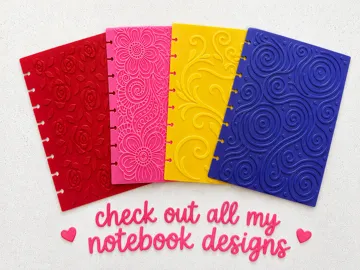 Letrero o emblema decorativo: Modern Swirl A5 Notebook | Textured Disc-Bound — vista de referencia 3