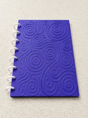 Letrero o emblema decorativo: Modern Swirl A5 Notebook | Textured Disc-Bound — vista de referencia 4