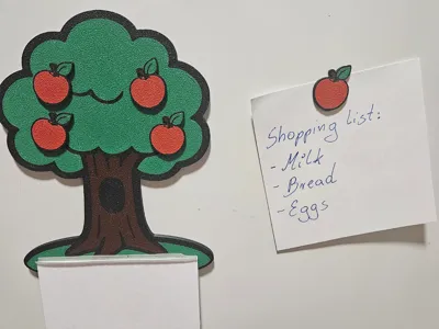 Magnetic Apple Tree Note Holder