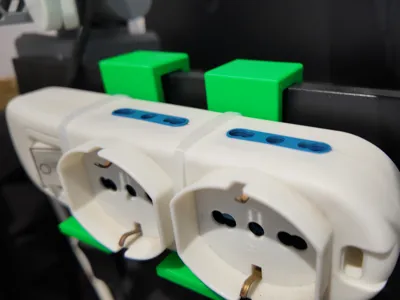 Powerstrip holder for ikea shelf MOSSLANDA 
