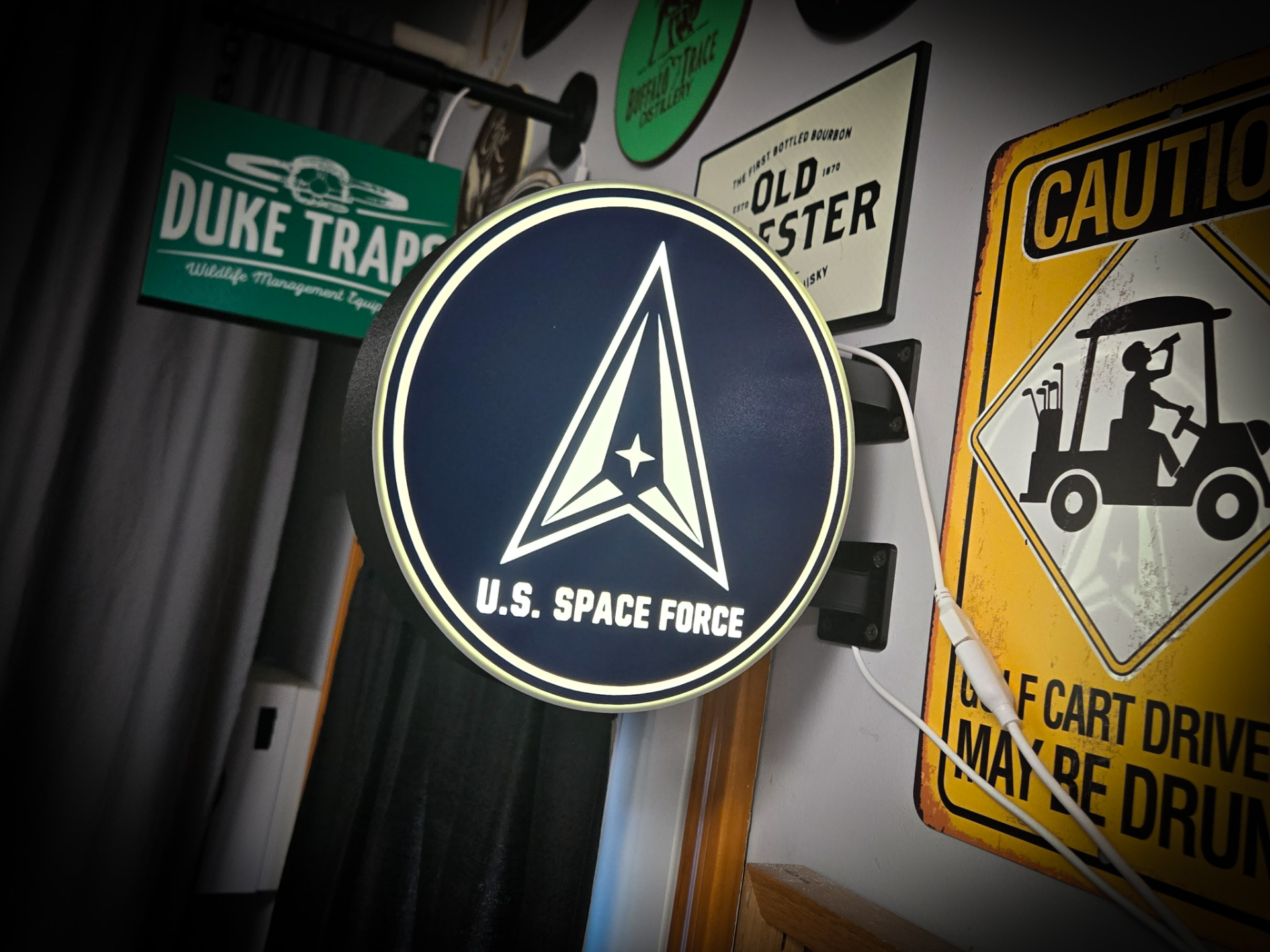 U.S. SPACE FORCE ~ 2-Sided Round Lightbox
