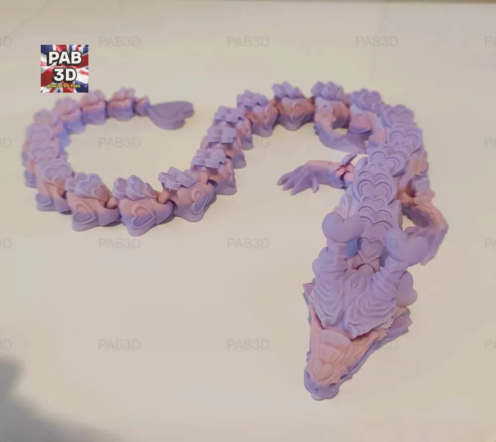 Articulated flexi dragon hearts V2 - Free 3D Print Model - MakerWorld