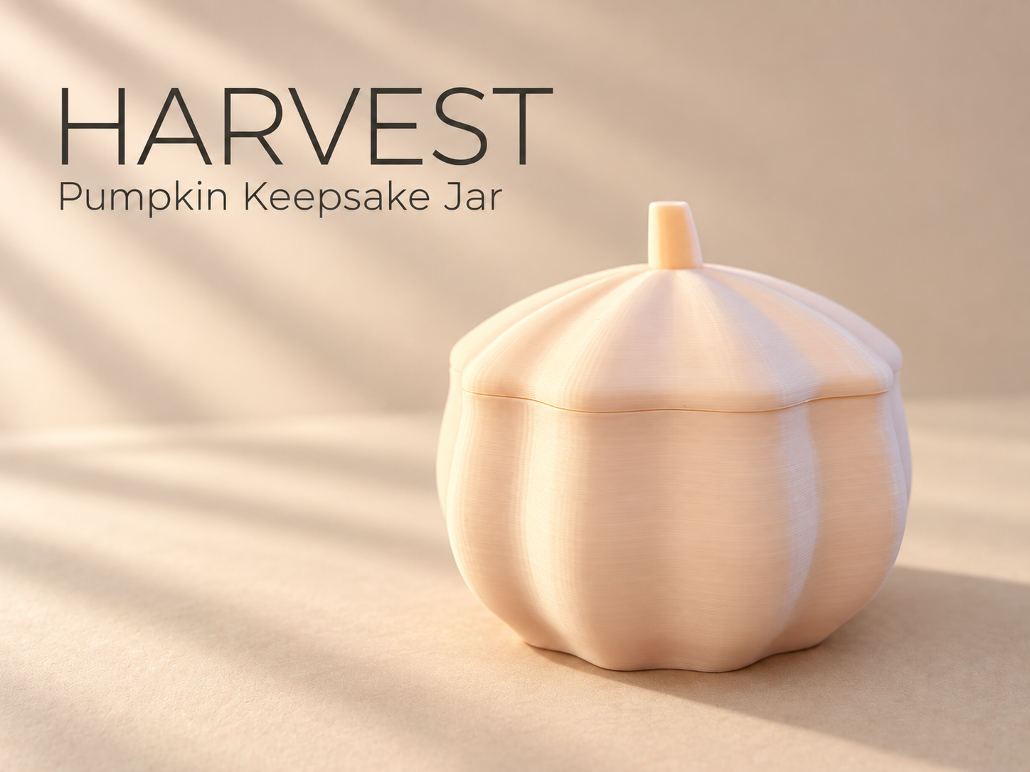 Harvest Pumpkin Jar with Lid | Fall Storage 3D model