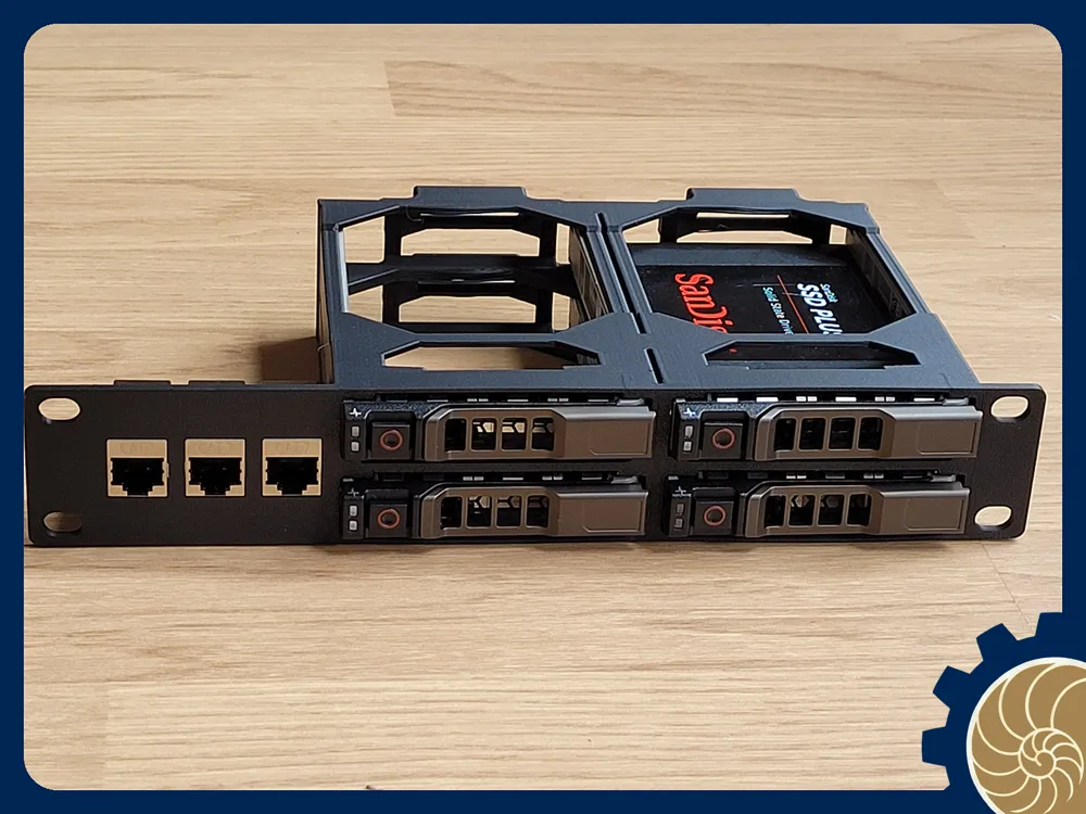 10 inch Rack 1U : 4x 2.5 inch HDD & 3x Keystones - Free 3D Print Model ...