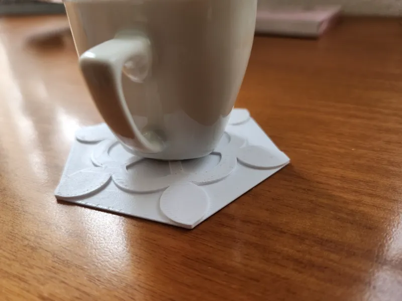 Hexagonal Coaster with Raised Design honeycombed